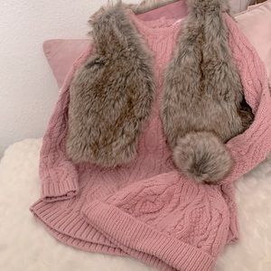 Tommy Bahama Toddler Girl Sweater Dress set with vest and hat